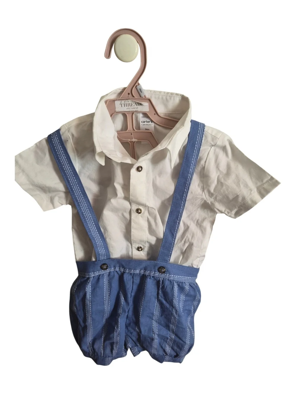Carter's White and Blue Two-Piece Outfit